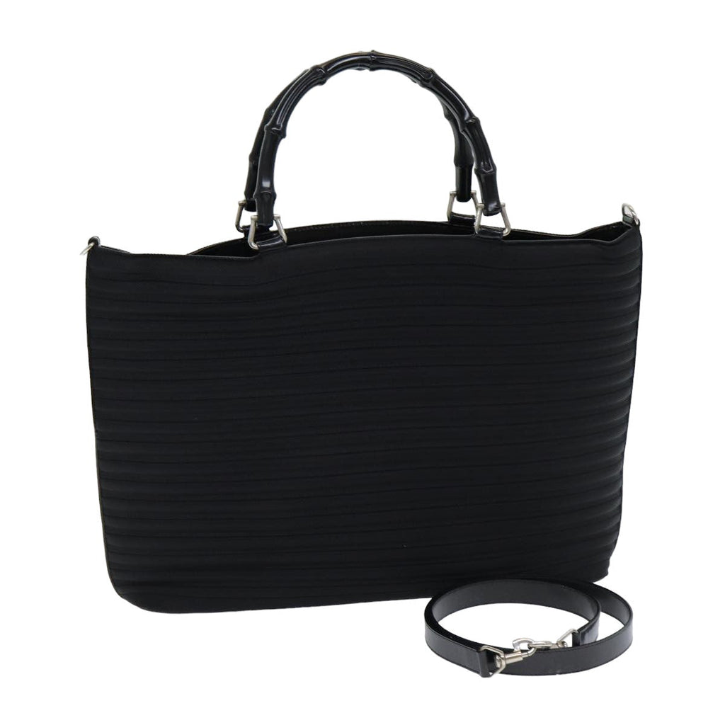 GUCCI Bamboo Tote Bag Nylon 2way Black 002 1998 0352 ep4901