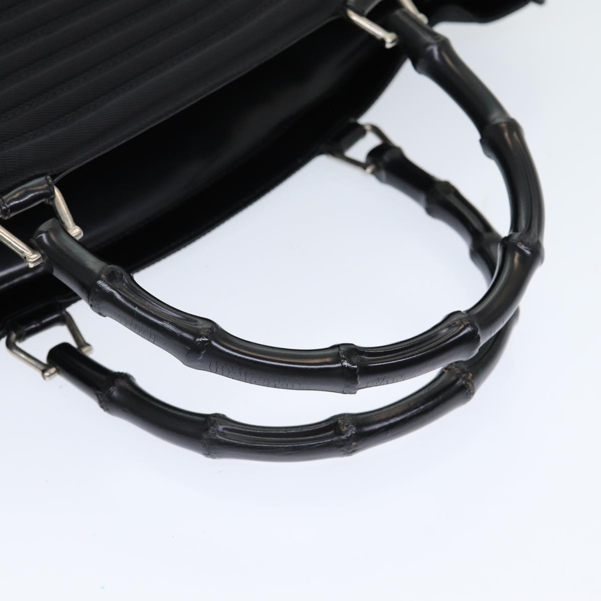 GUCCI Bamboo Tote Bag Nylon 2way Black 002 1998 0352 ep4901