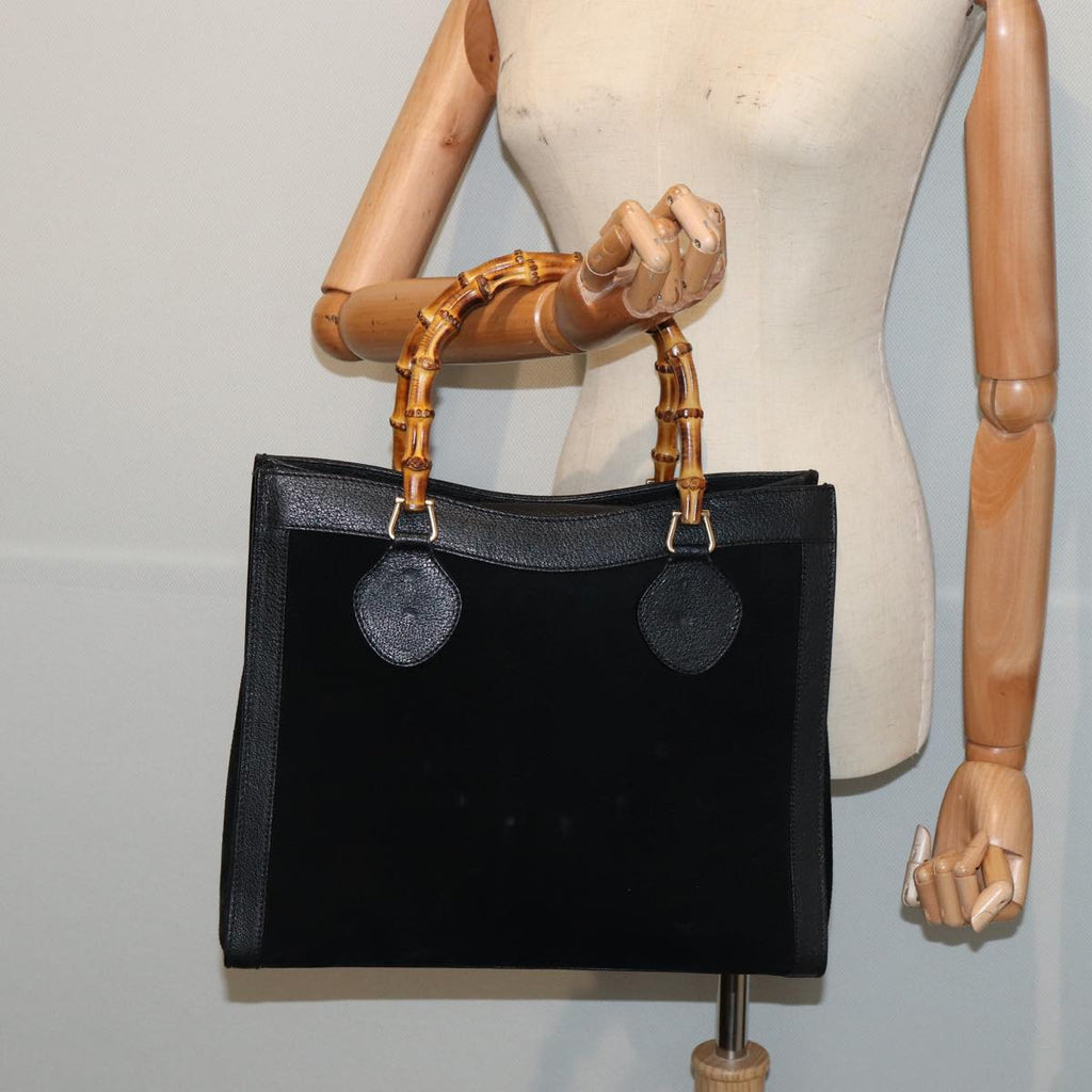 GUCCI Bamboo Hand Bag Suede Black 002 1186 0260 ep4906