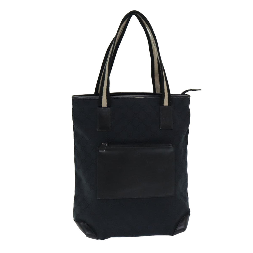GUCCI GG Canvas Sherry Line Tote Bag Black White 019 0401 ep4907