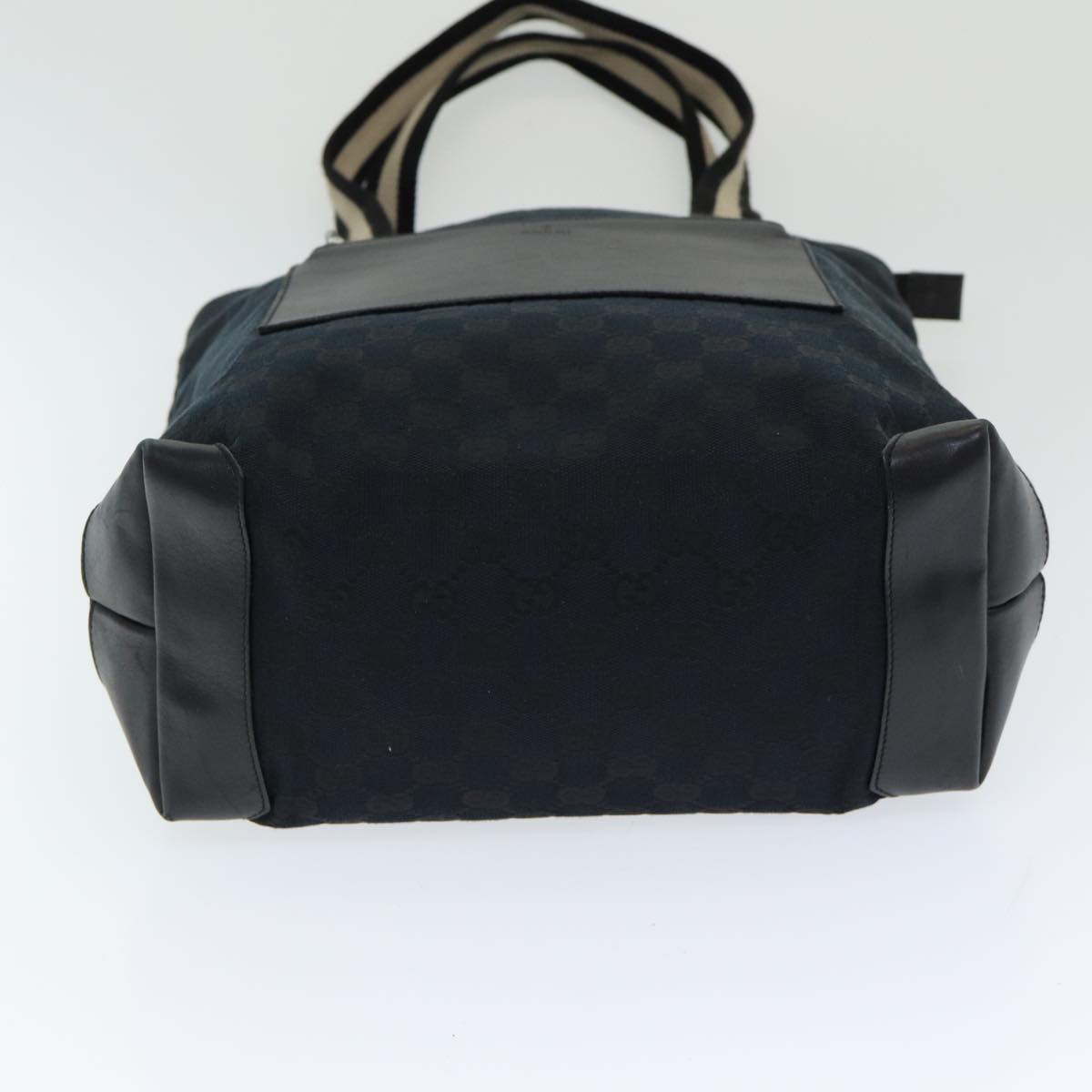GUCCI GG Canvas Sherry Line Tote Bag Black White 019 0401 ep4907