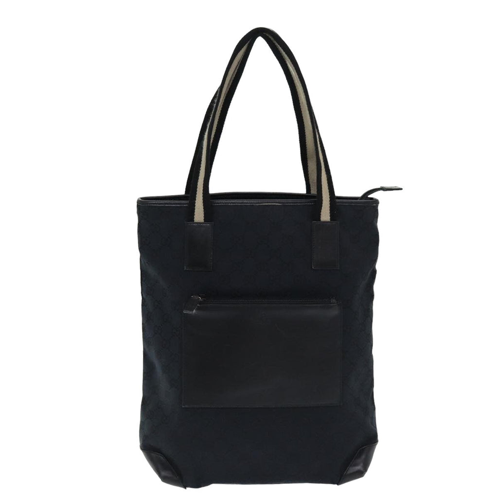 GUCCI GG Canvas Sherry Line Tote Bag Black White 019 0401 ep4907