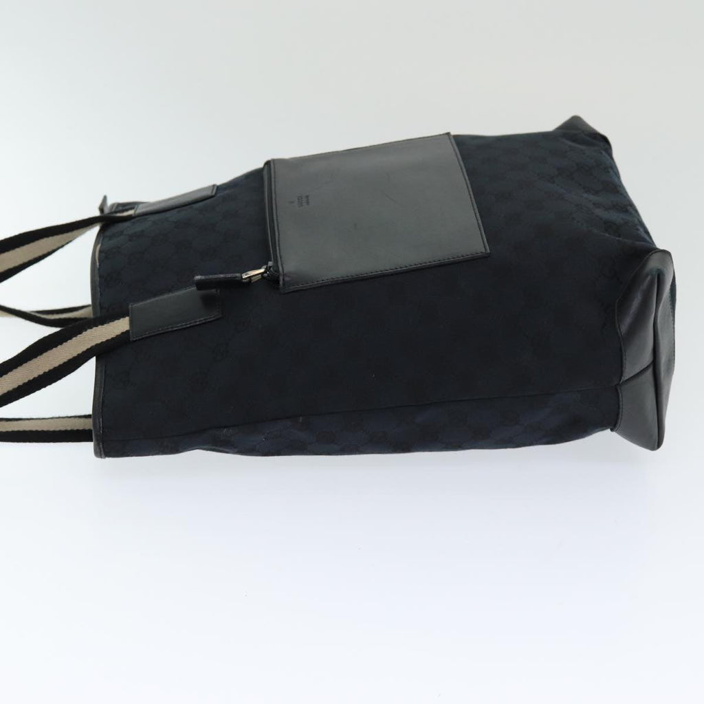 GUCCI GG Canvas Sherry Line Tote Bag Black White 019 0401 ep4907