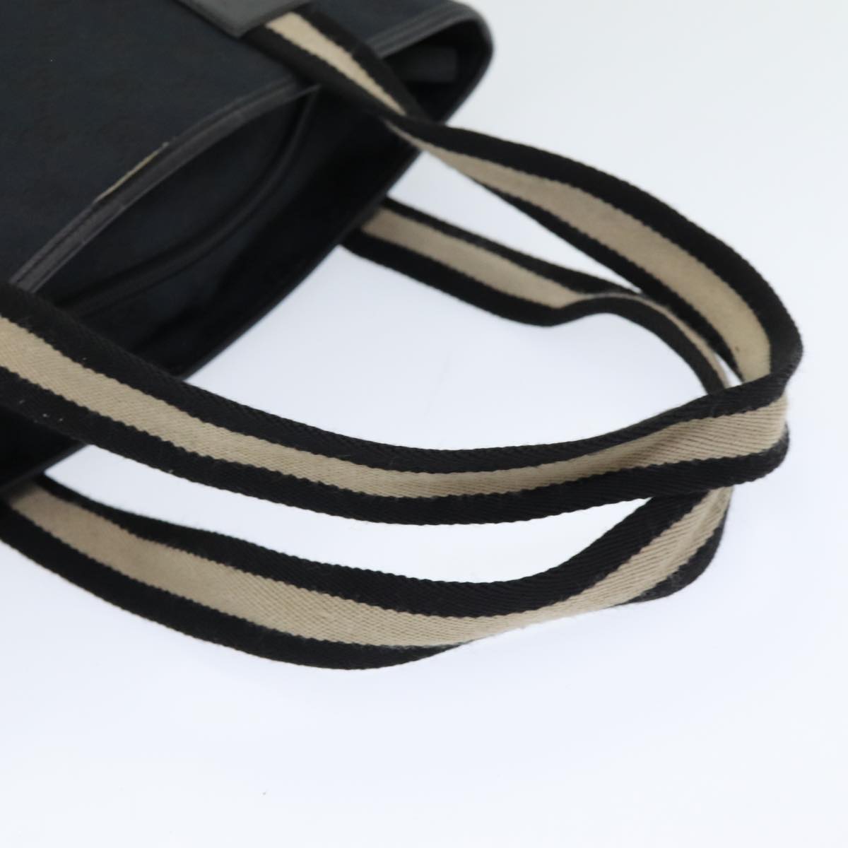 GUCCI GG Canvas Sherry Line Tote Bag Black White 019 0401 ep4907