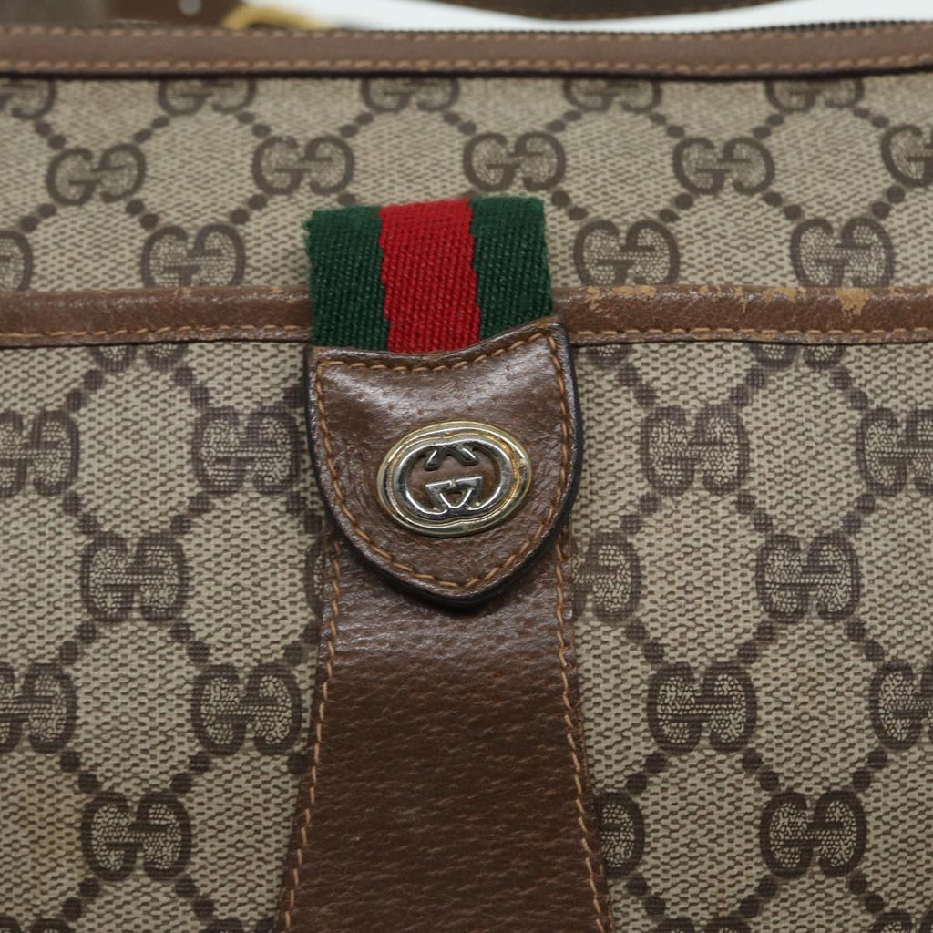 GUCCI GG Supreme Web Sherry Line Shoulder Bag PVC Beige 89 02 032 ep4914