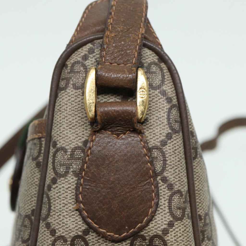 GUCCI GG Supreme Web Sherry Line Shoulder Bag PVC Beige 89 02 032 ep4914