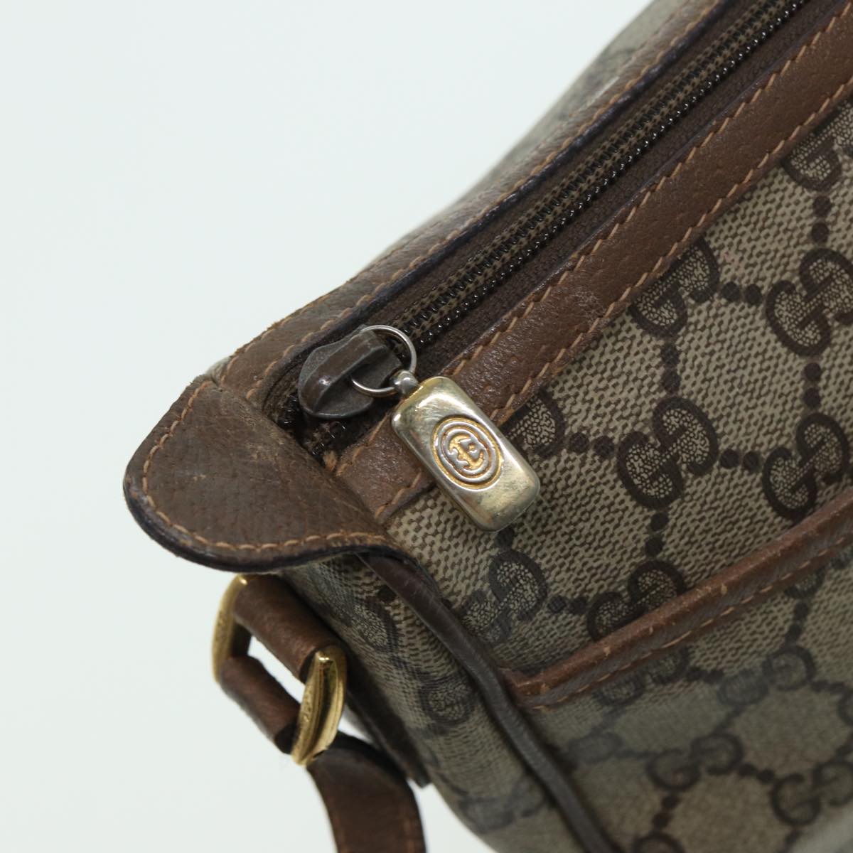 GUCCI GG Supreme Web Sherry Line Shoulder Bag PVC Beige 89 02 032 ep4914