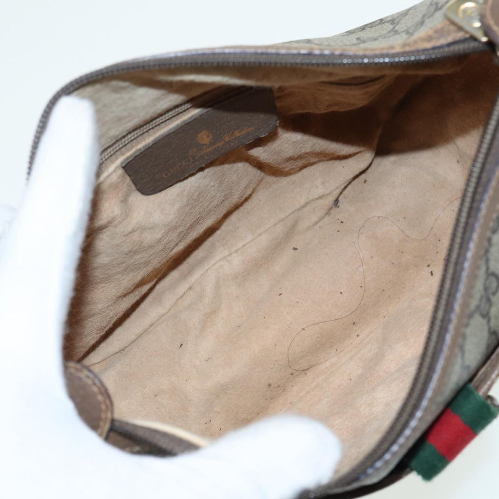 GUCCI GG Supreme Web Sherry Line Shoulder Bag PVC Beige 89 02 032 ep4914