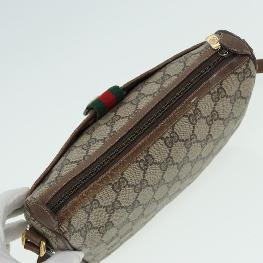 GUCCI GG Supreme Web Sherry Line Shoulder Bag PVC Beige 89 02 032 ep4914