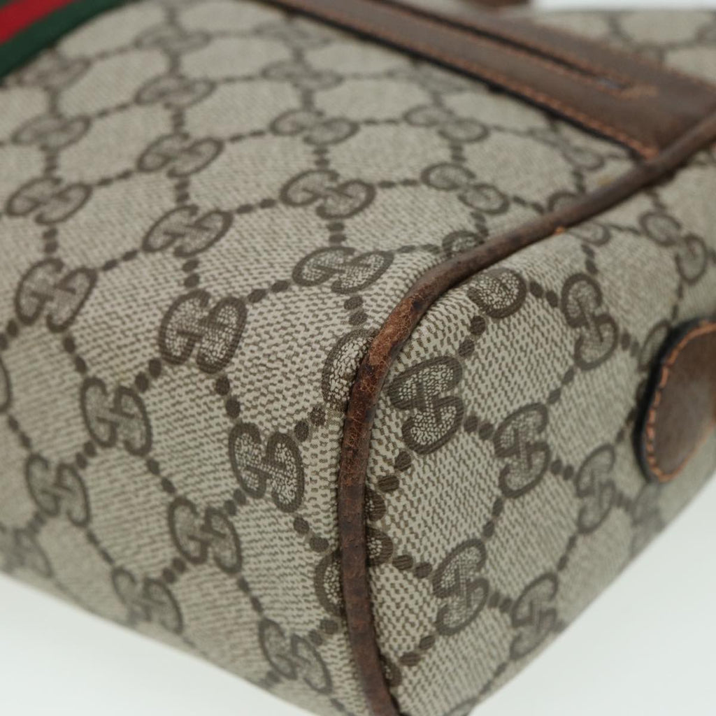 GUCCI GG Supreme Web Sherry Line Shoulder Bag PVC Beige Red 010 378 ep4916