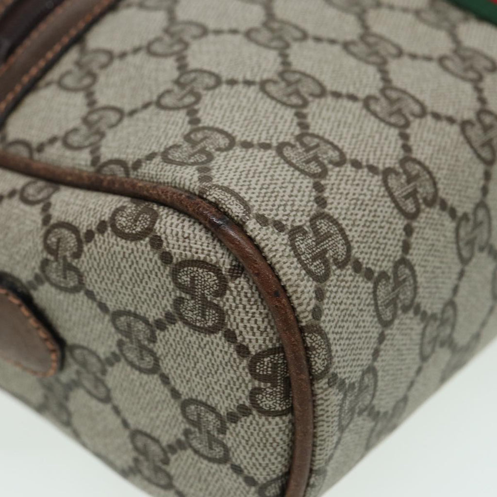 GUCCI GG Supreme Web Sherry Line Shoulder Bag PVC Beige Red 010 378 ep4916