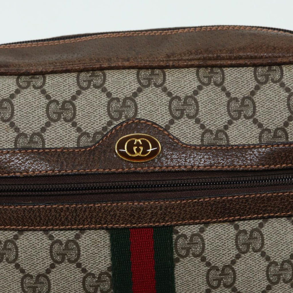 GUCCI GG Supreme Web Sherry Line Shoulder Bag PVC Beige Red 010 378 ep4916