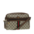 GUCCI GG Supreme Web Sherry Line Shoulder Bag PVC Beige Red 010 378 ep4916