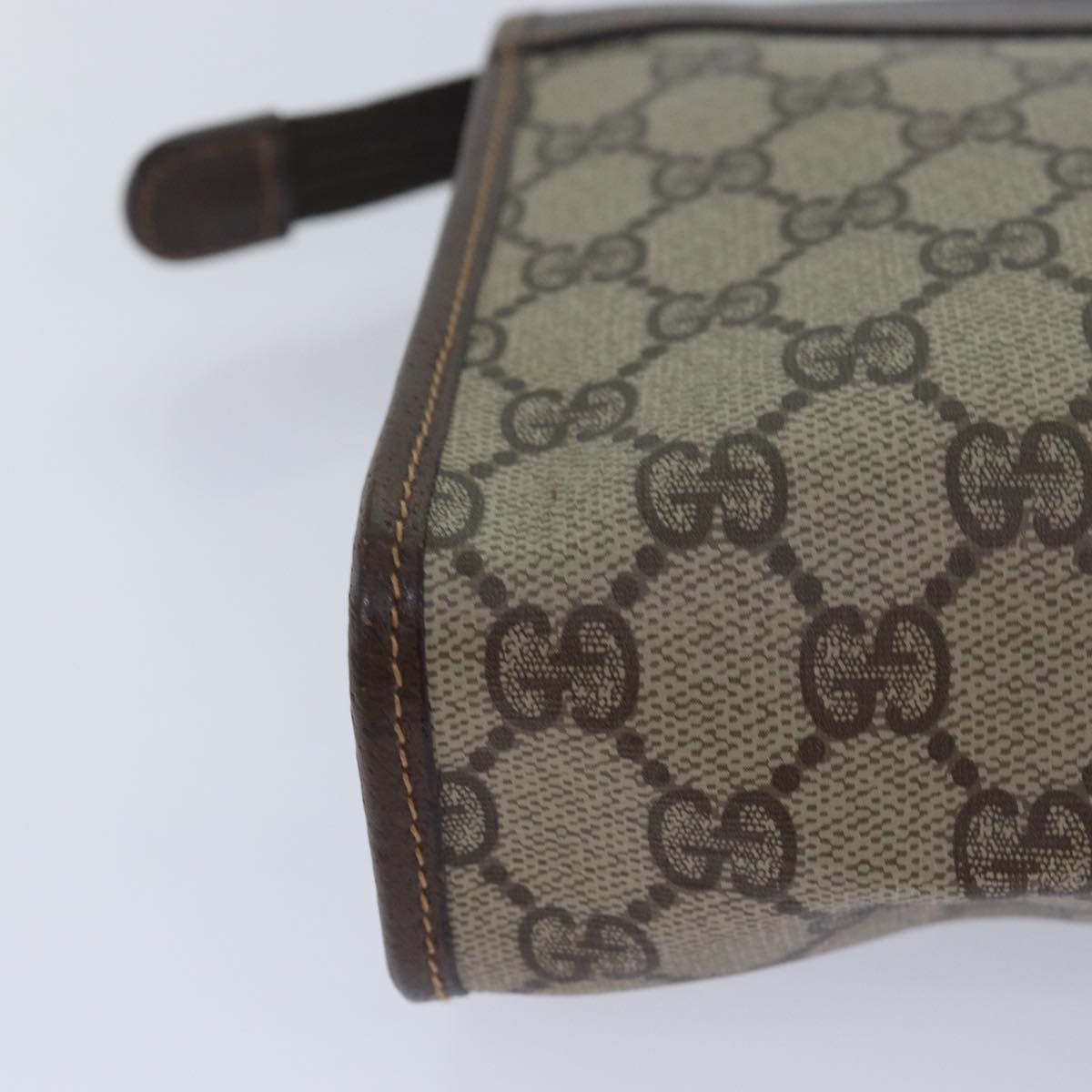 GUCCI GG Supreme Clutch Bag PVC Leather Beige 014 122 ep4918