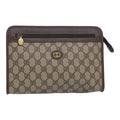 GUCCI GG Supreme Clutch Bag PVC Leather Beige 014 122 ep4918