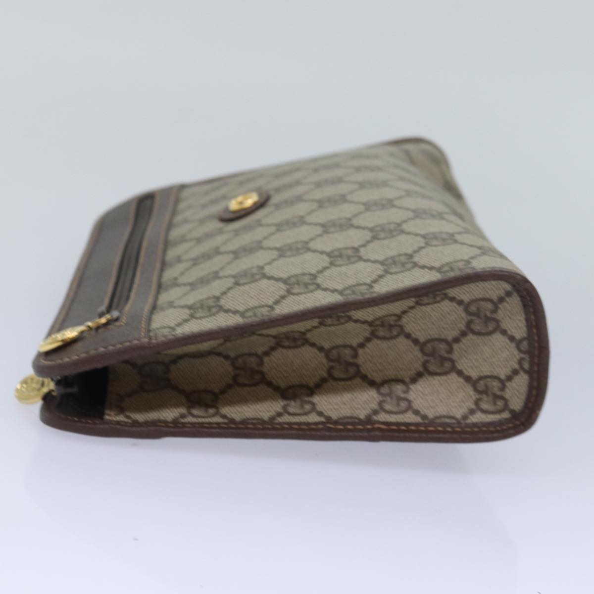 GUCCI GG Supreme Clutch Bag PVC Leather Beige 014 122 ep4918