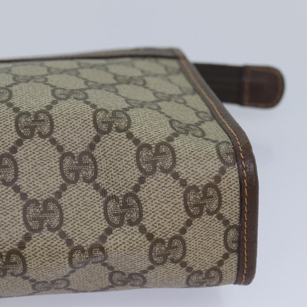 GUCCI GG Supreme Clutch Bag PVC Leather Beige 014 122 ep4918