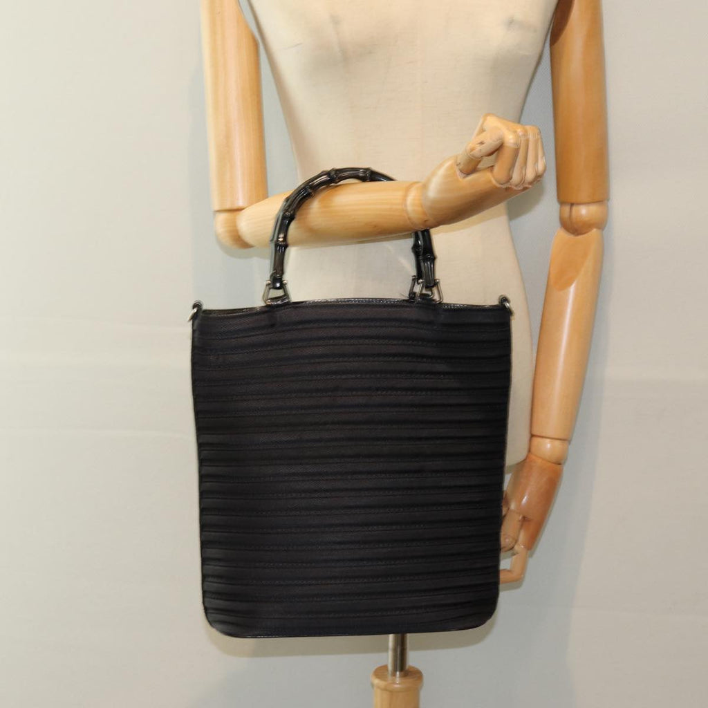 GUCCI Bamboo Hand Bag Nylon Black 002 1998 0353 ep4928