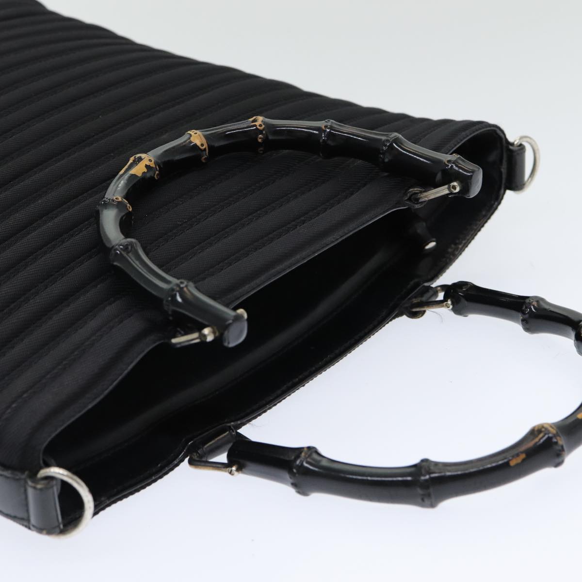 GUCCI Bamboo Hand Bag Nylon Black 002 1998 0353 ep4928