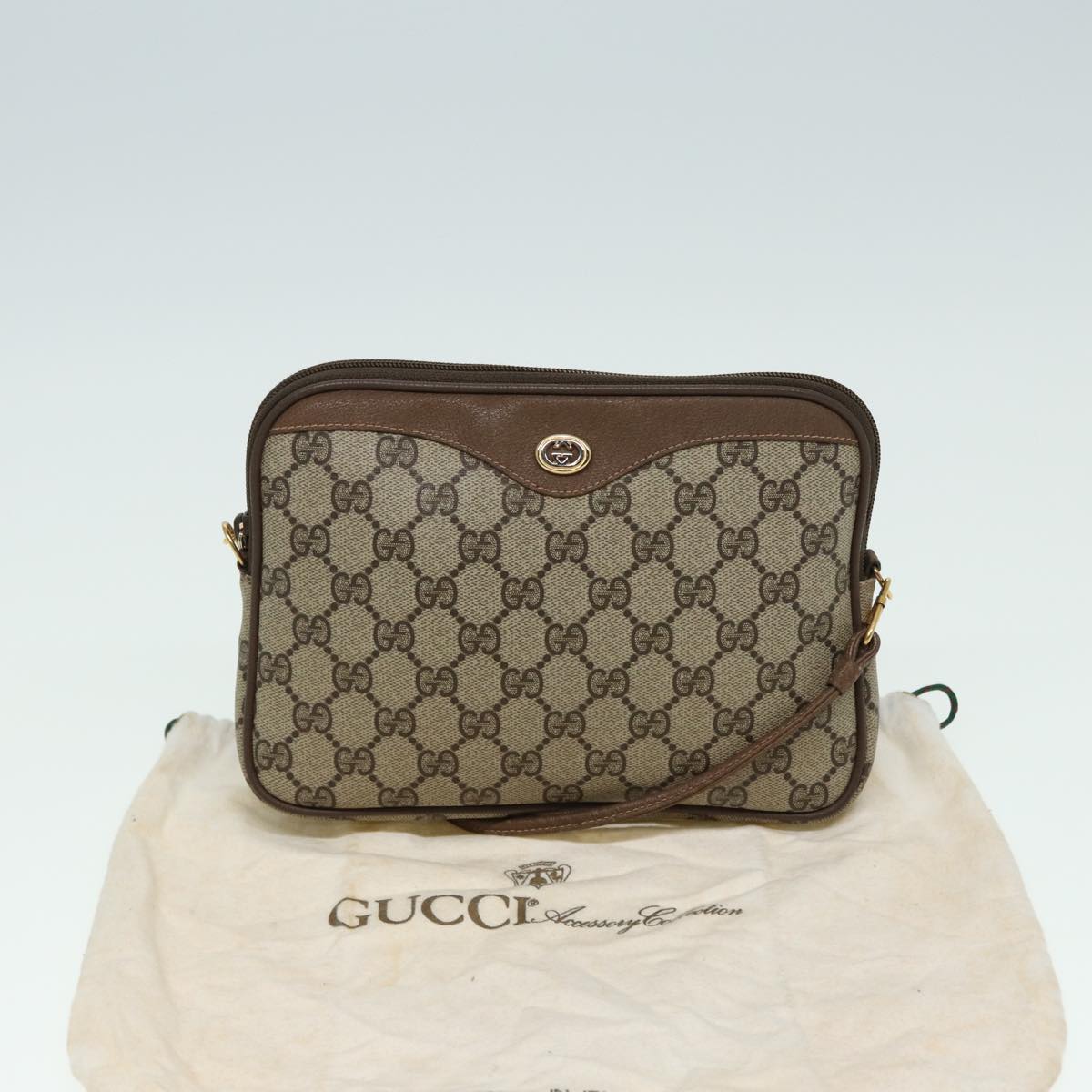 GUCCI GG Supreme Shoulder Bag PVC Beige 97 02 068 ep4929