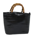 GUCCI Bamboo Hand Bag Enamel Black ep4934