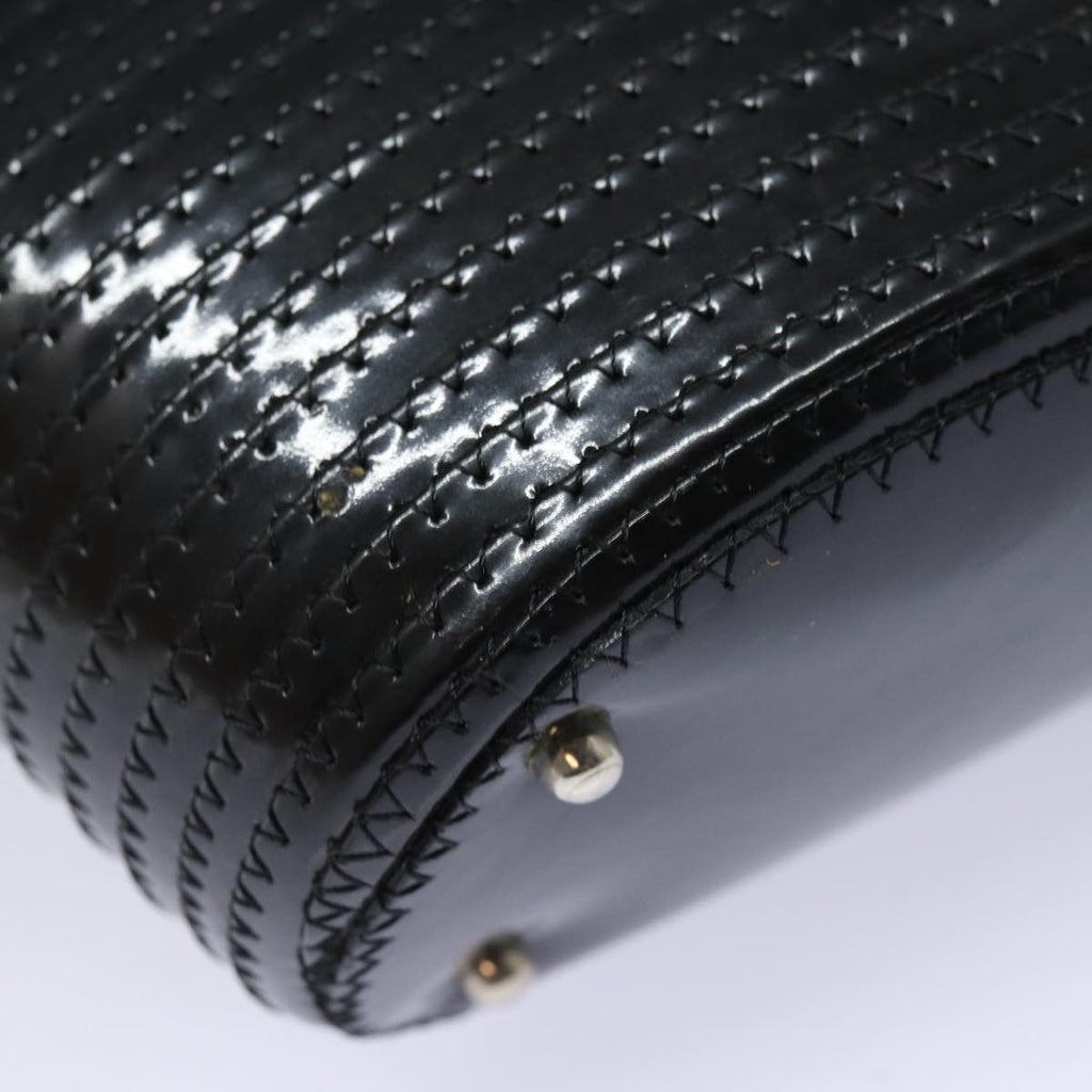 GUCCI Bamboo Hand Bag Enamel Black ep4934