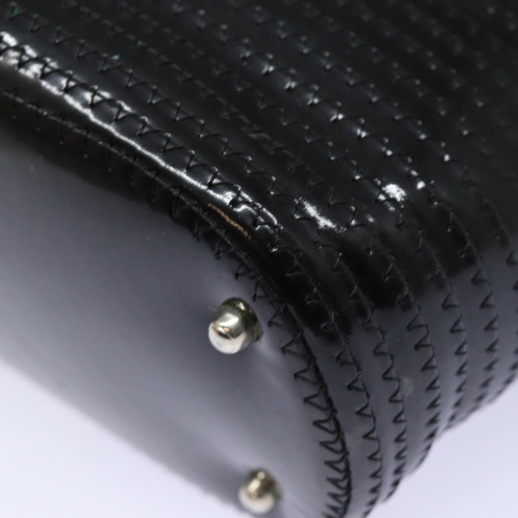 GUCCI Bamboo Hand Bag Enamel Black ep4934