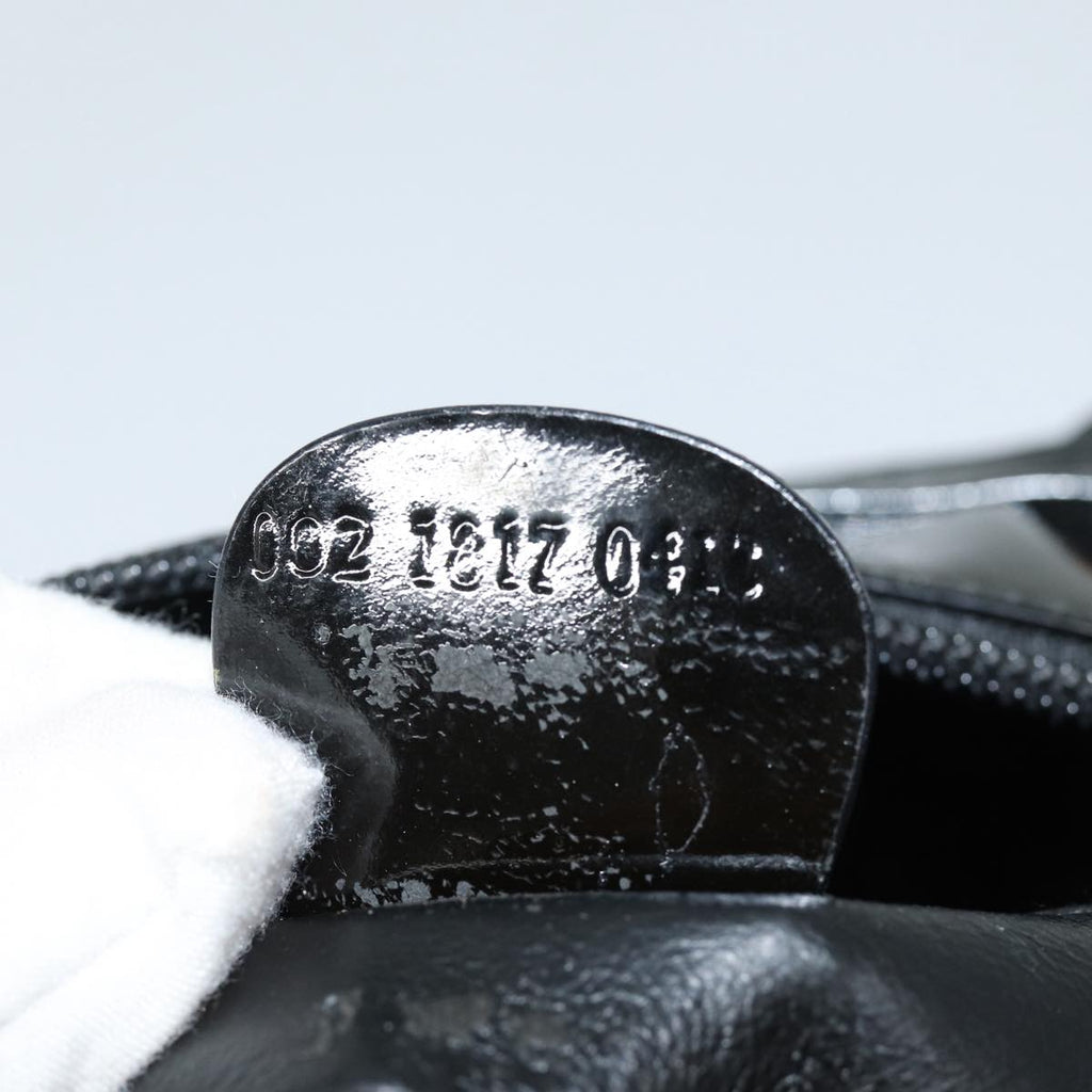 GUCCI Bamboo Hand Bag Enamel Black ep4934