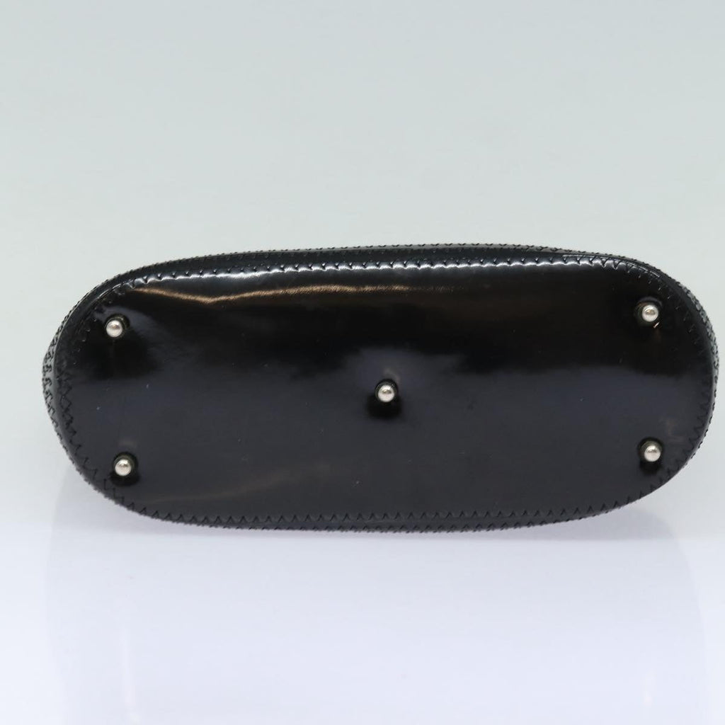 GUCCI Bamboo Hand Bag Enamel Black ep4934