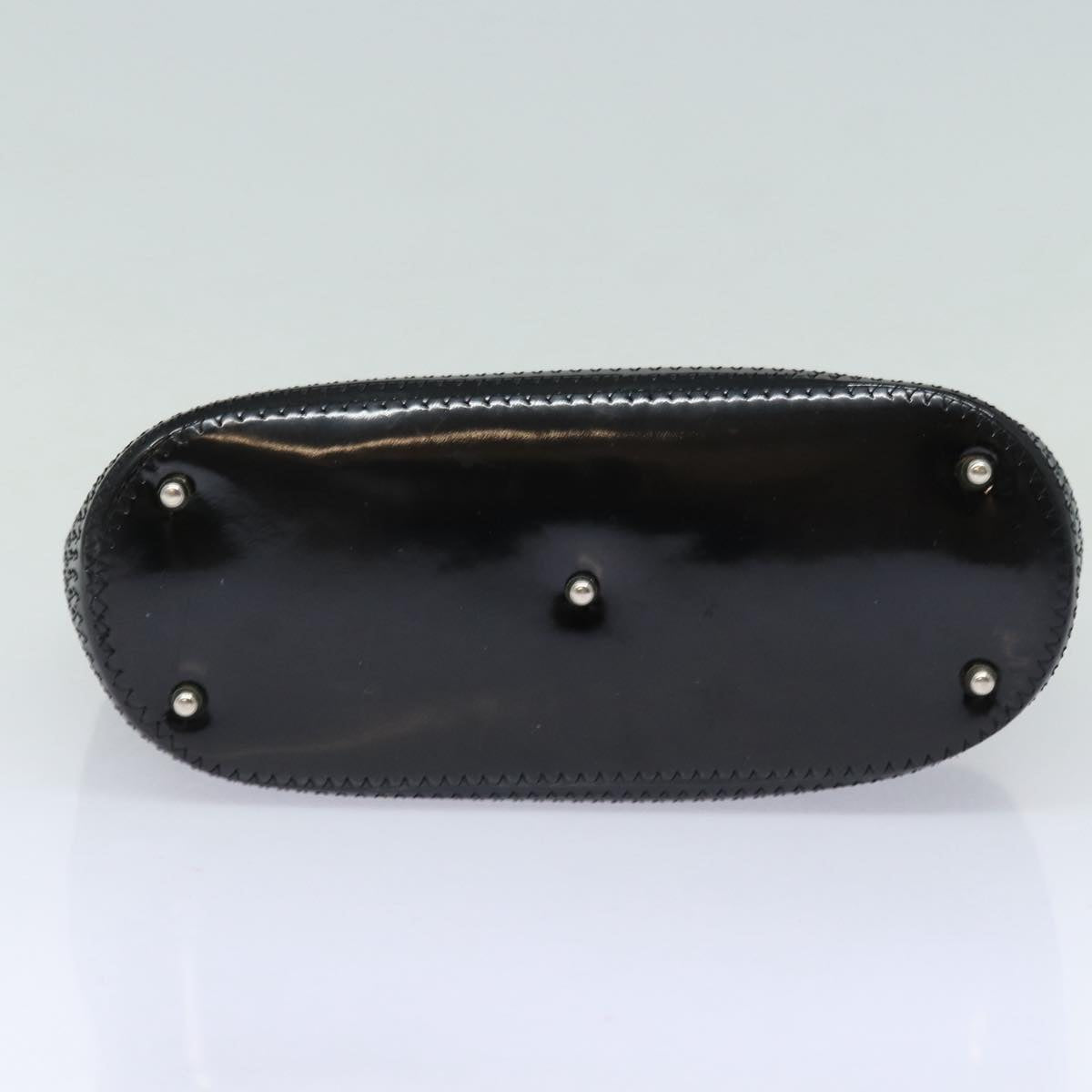 GUCCI Bamboo Hand Bag Enamel Black ep4934