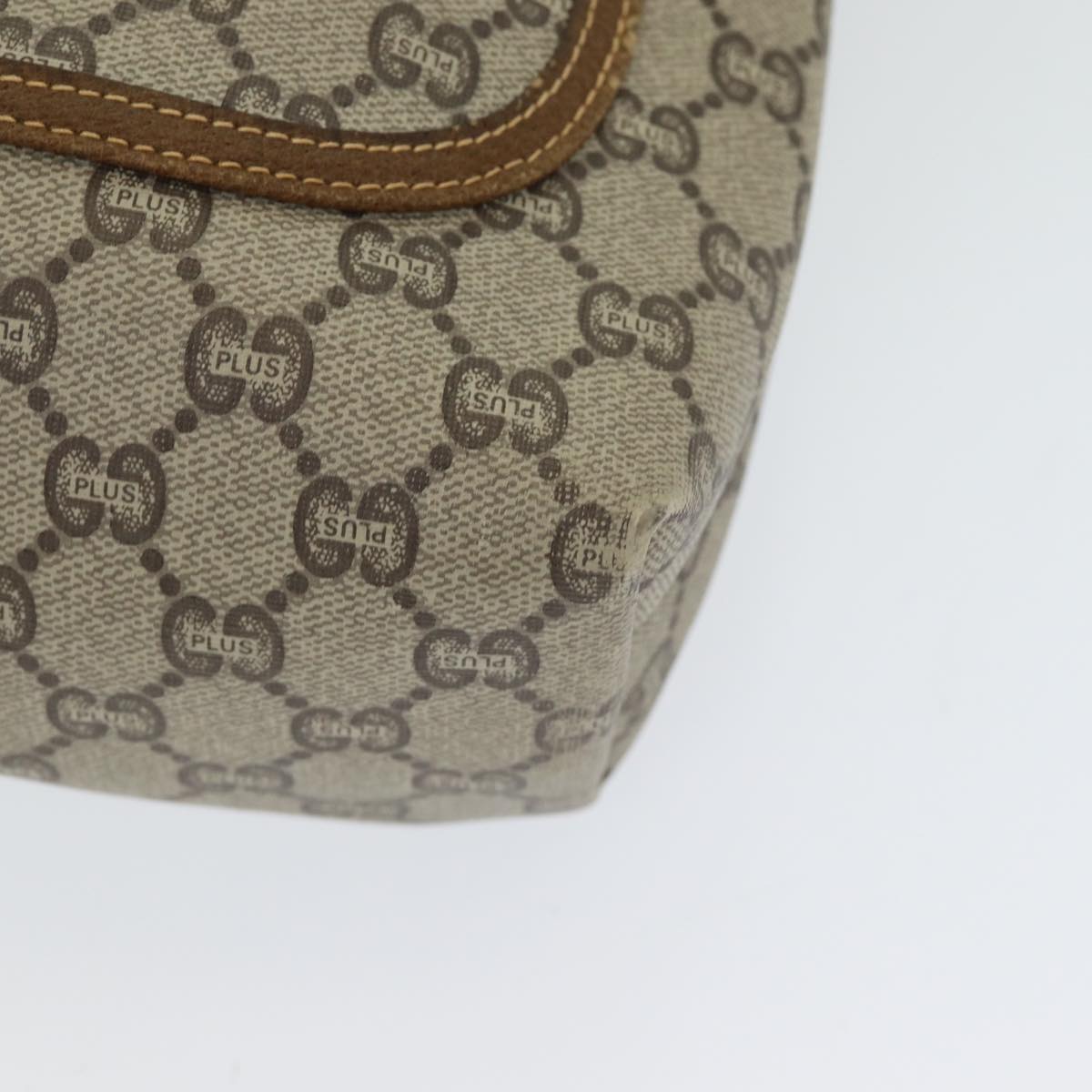 GUCCI GG Plus Supreme Web Sherry Line Tote Bag PVC Beige Red Green ep4936
