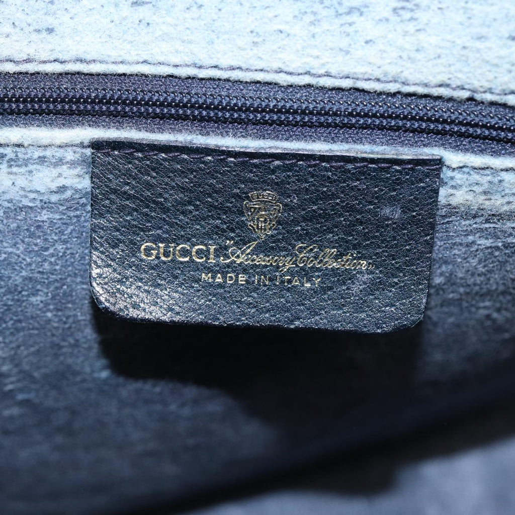 GUCCI GG Supreme Sherry Line Boston Bag PVC Leather Navy Red ep4938
