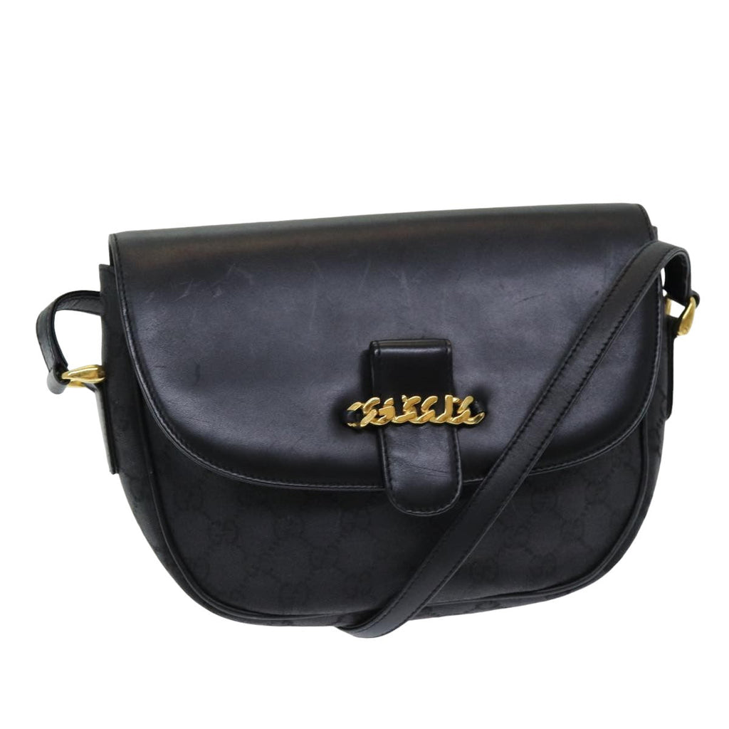 GUCCI GG Canvas Shoulder Bag Black ep4943