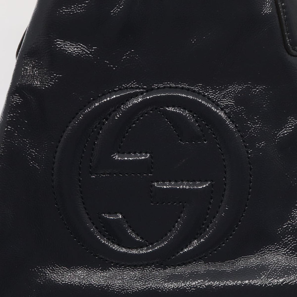 GUCCI Soho Hand Bag Enamel 2way Navy 336751 ep4950