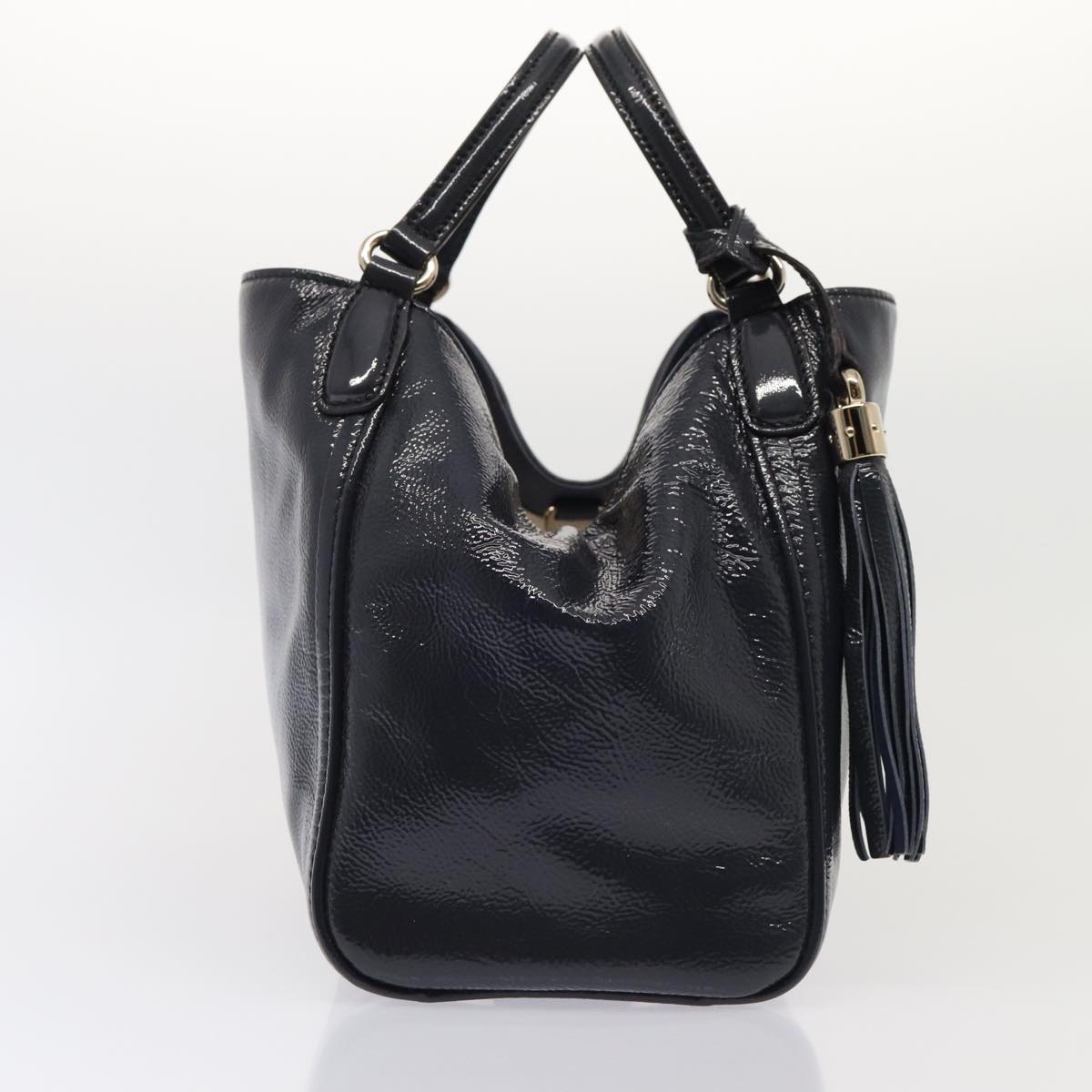 GUCCI Soho Hand Bag Enamel 2way Navy 336751 ep4950