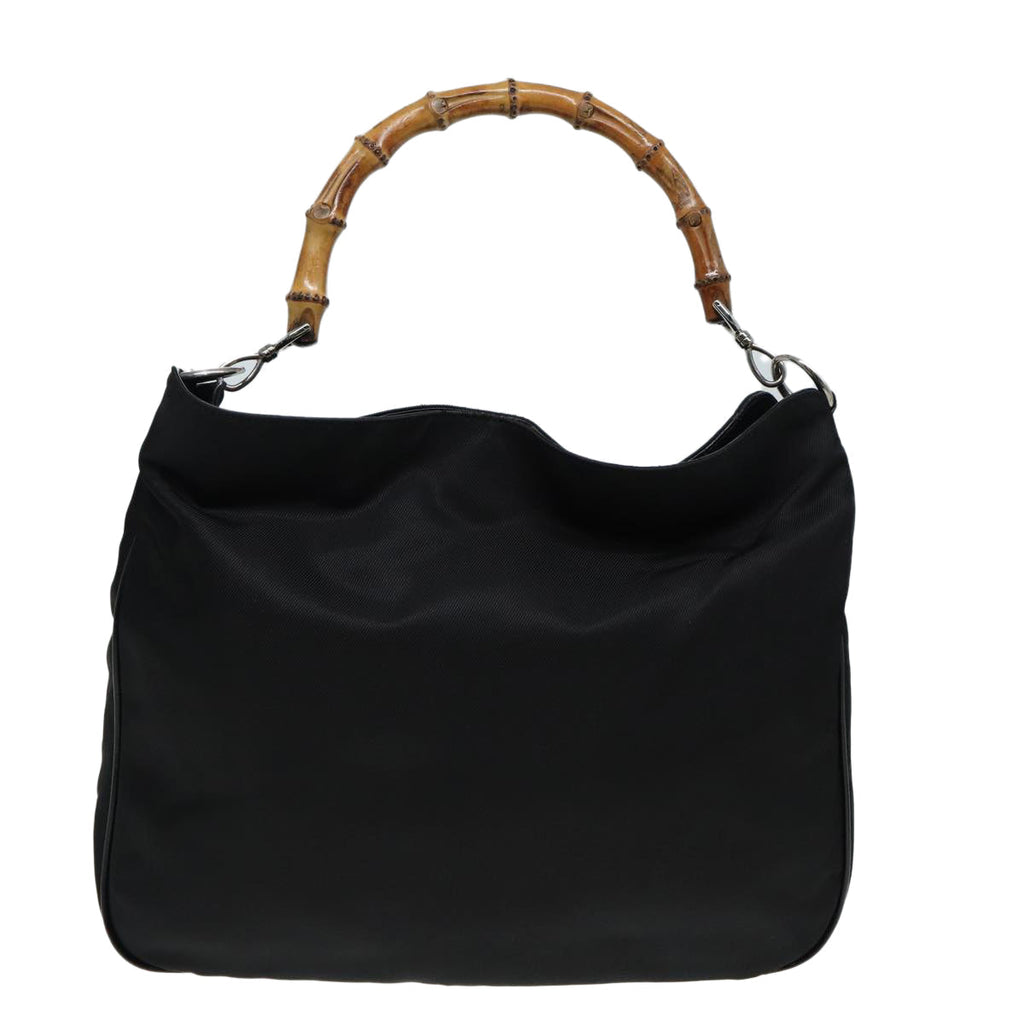 GUCCI Bamboo Hand Bag Nylon 2way Black 001 1705 1577 ep4951
