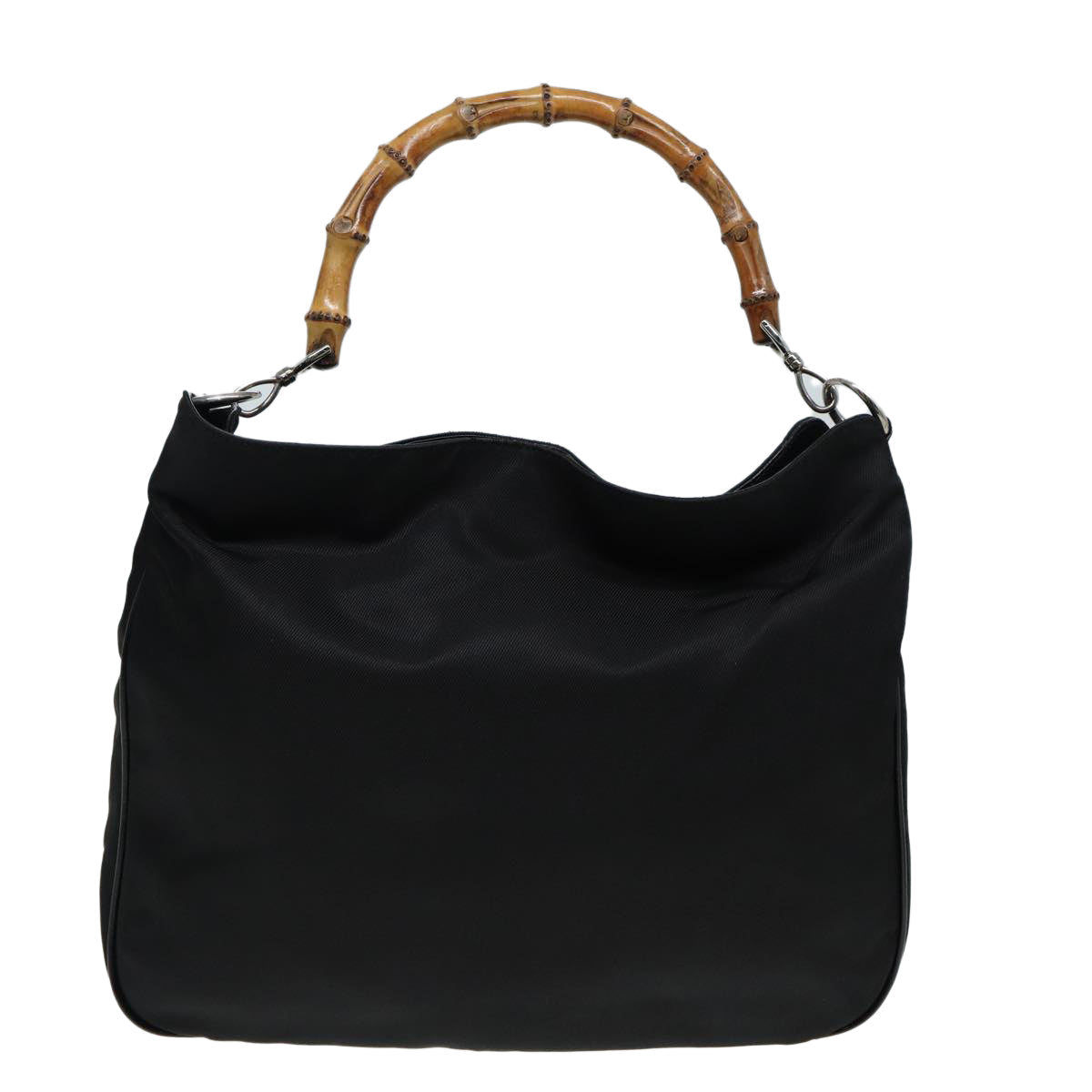GUCCI Bamboo Hand Bag Nylon 2way Black 001 1705 1577 ep4951