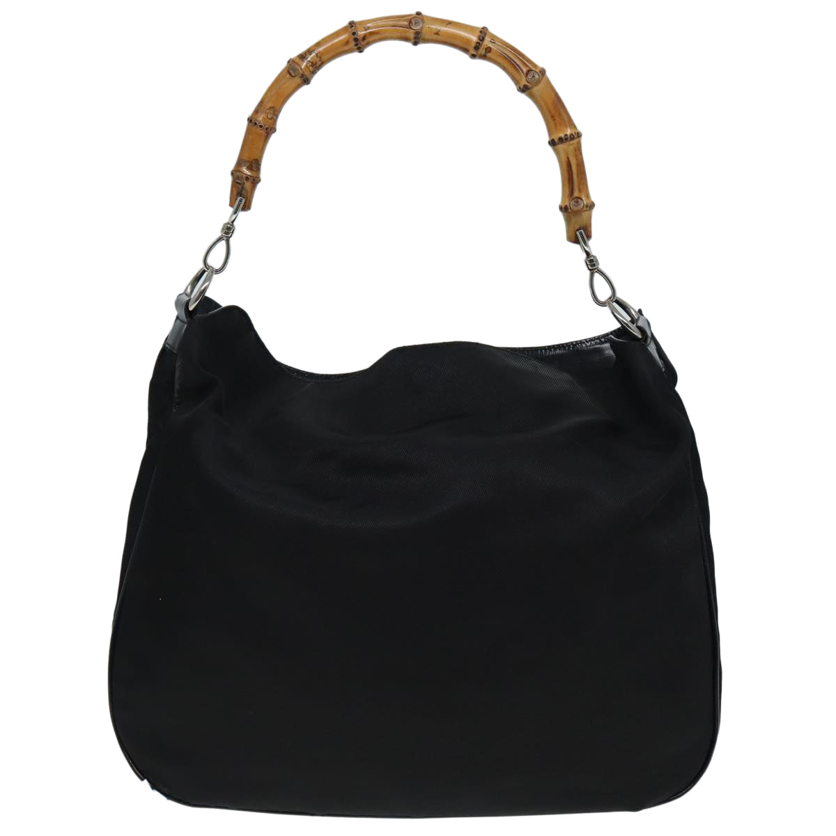 GUCCI Bamboo Hand Bag Nylon 2way Black 001 1705 1577 ep4951