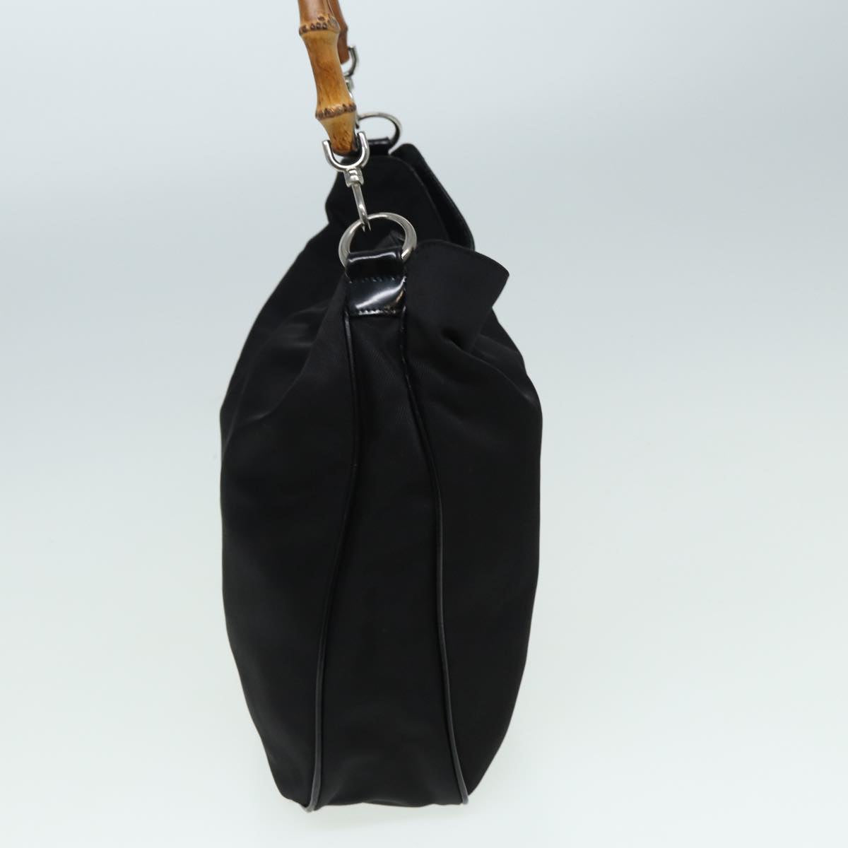 GUCCI Bamboo Hand Bag Nylon 2way Black 001 1705 1577 ep4951