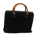 GUCCI Bamboo Hand Bag Suede Black 002 2855 0322 0 ep4961