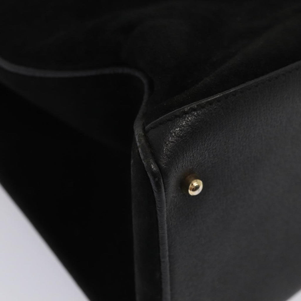 GUCCI Bamboo Hand Bag Suede Black 002 2855 0322 0 ep4961