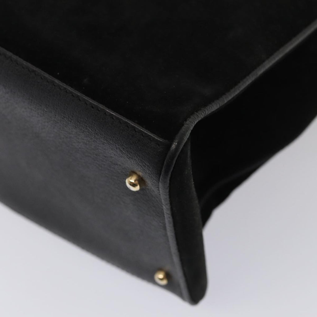 GUCCI Bamboo Hand Bag Suede Black 002 2855 0322 0 ep4961