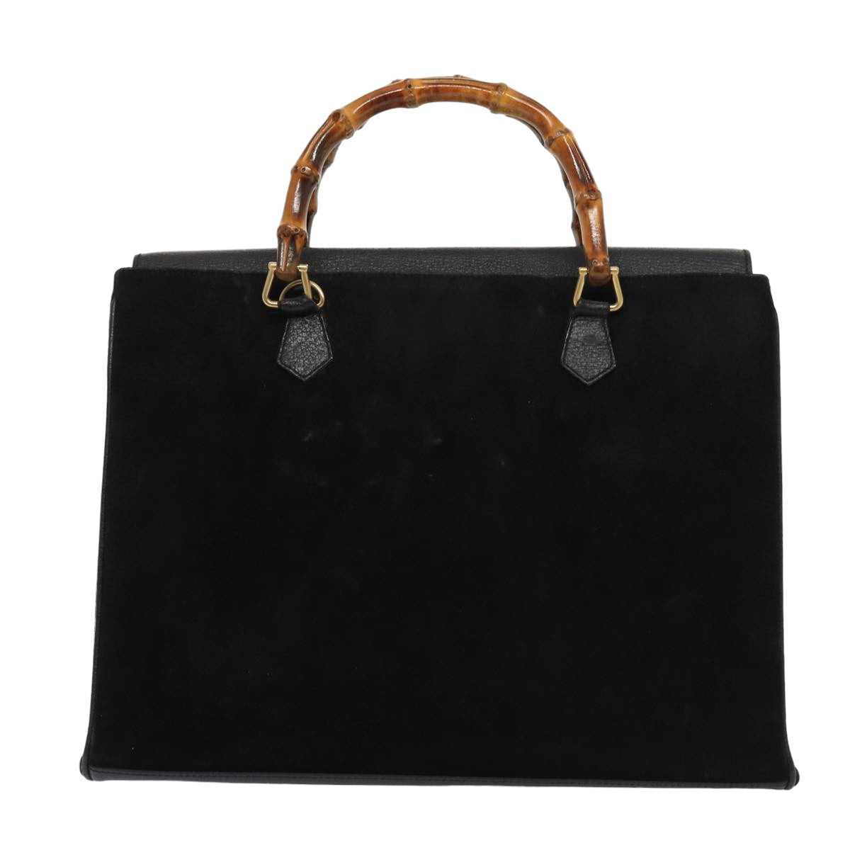 GUCCI Bamboo Hand Bag Suede Black 002 2855 0322 0 ep4961