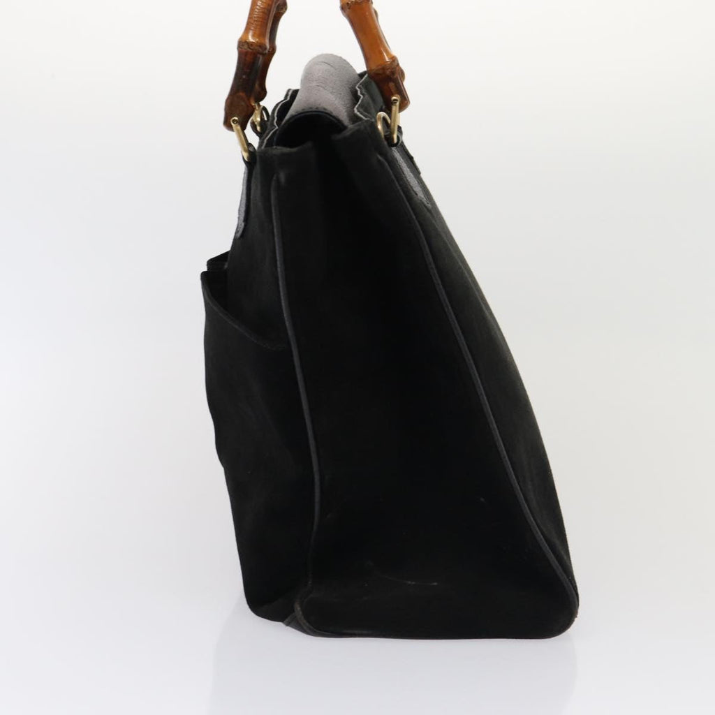 GUCCI Bamboo Hand Bag Suede Black 002 2855 0322 0 ep4961