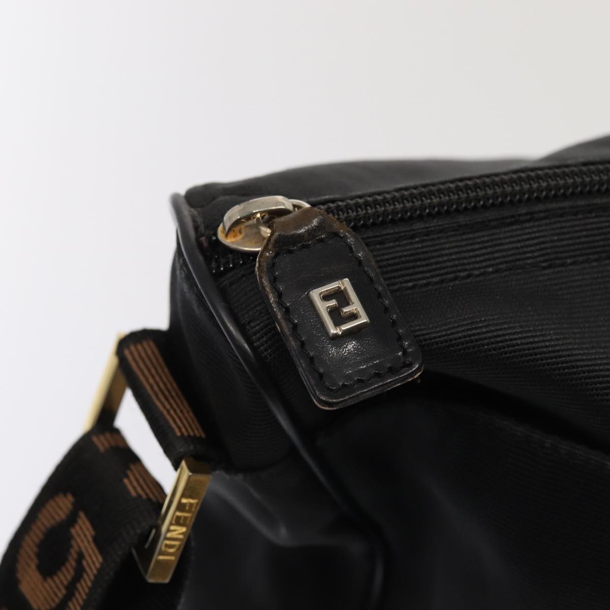 FENDI Shoulder Bag Nylon Black ep4969