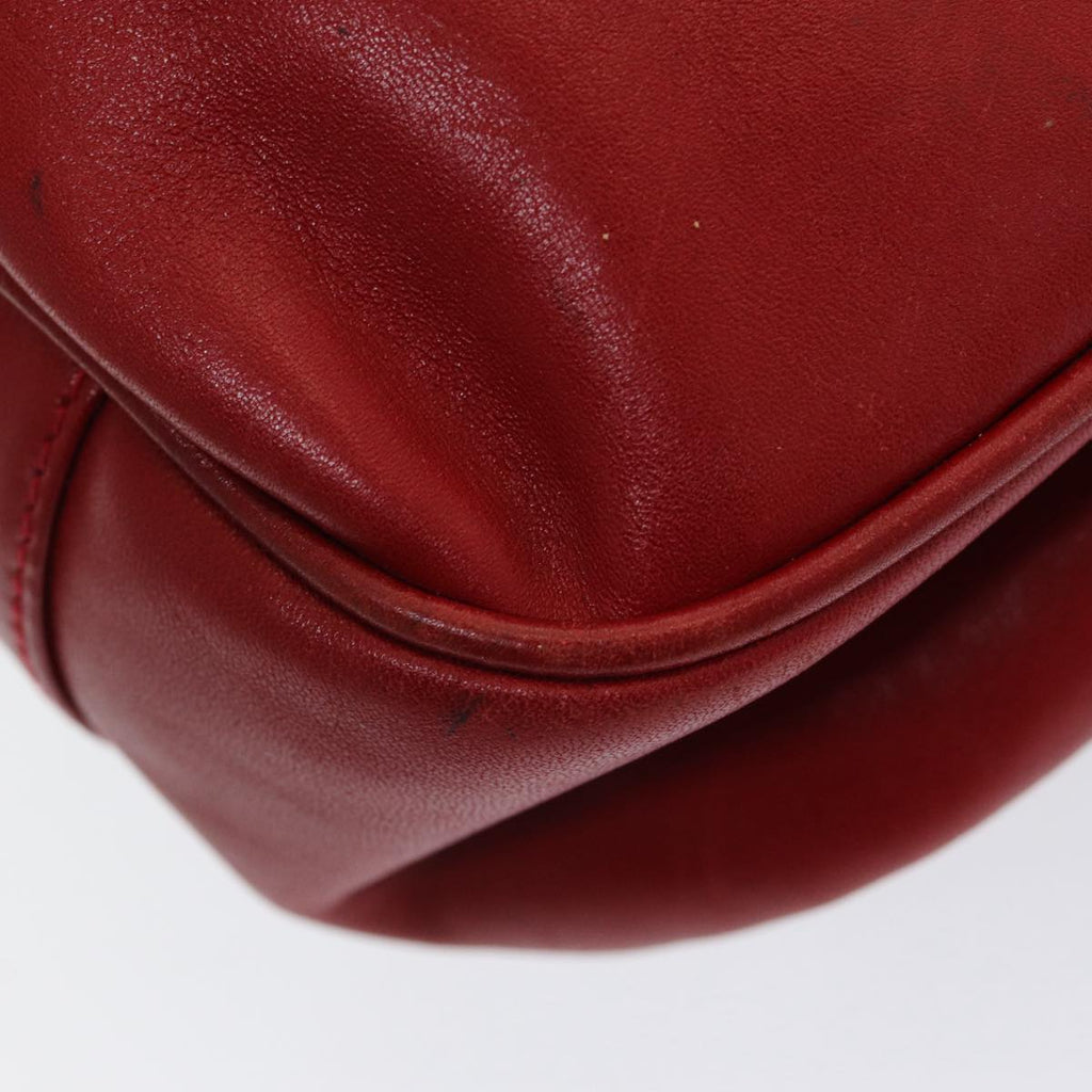 GUCCI Bamboo Hand Bag Leather 2way Red 001 14 1638 ep4970
