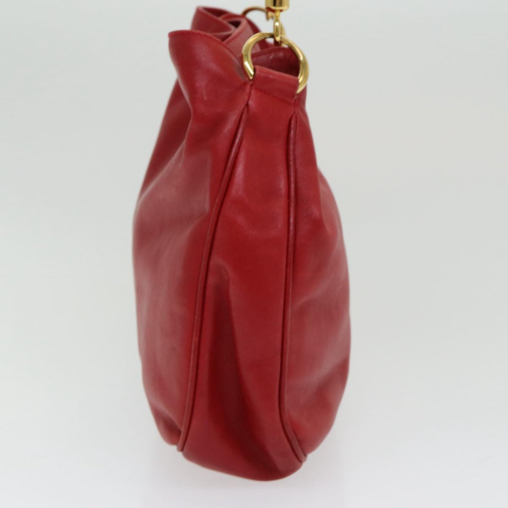 GUCCI Bamboo Hand Bag Leather 2way Red 001 14 1638 ep4970