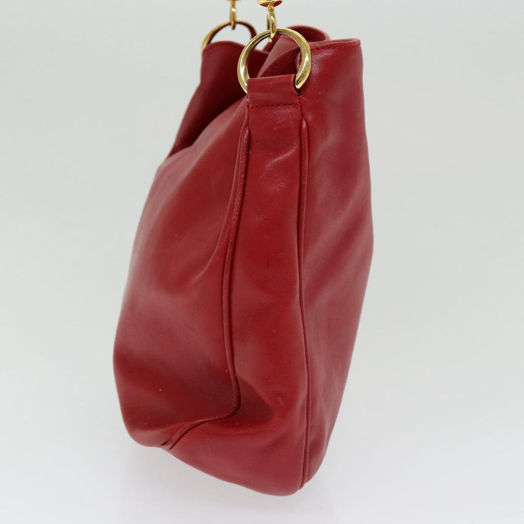 GUCCI Bamboo Hand Bag Leather 2way Red 001 14 1638 ep4970