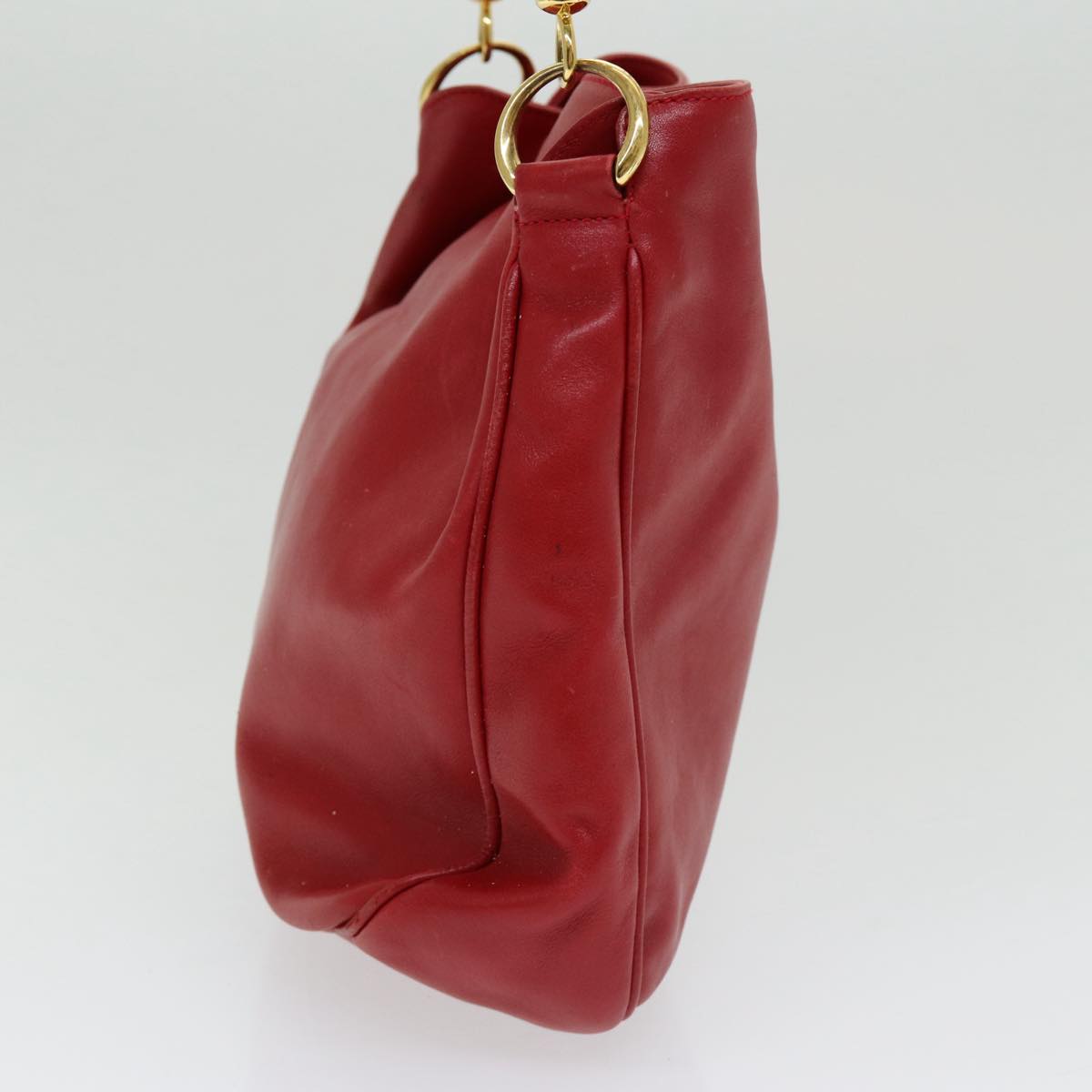 GUCCI Bamboo Hand Bag Leather 2way Red 001 14 1638 ep4970