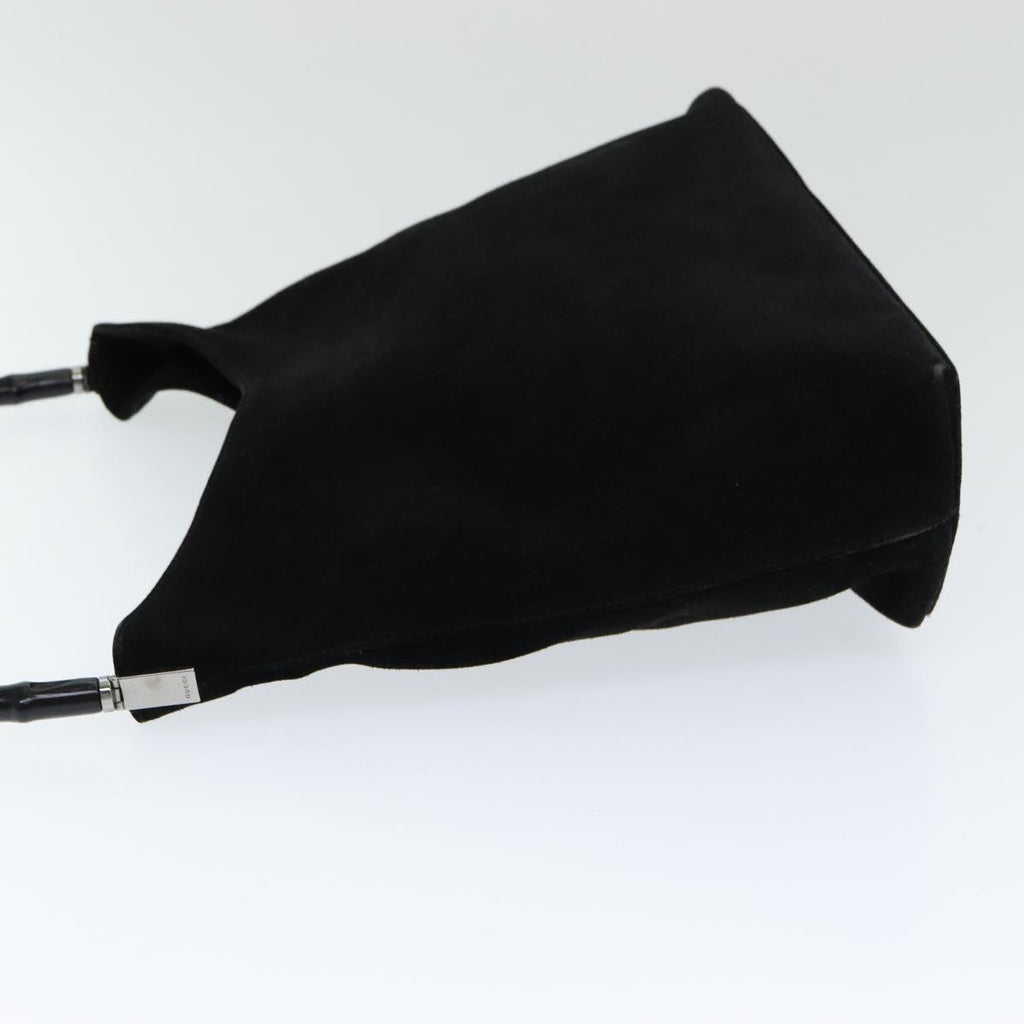 GUCCI Bamboo Shoulder Bag Suede Black 001 3244 ep4971